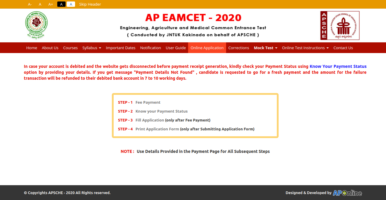 AP EAMCET Application Form 2021, Registration (Soon) Date, Direct
